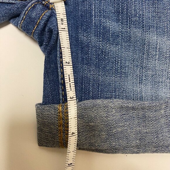 size 26 NEW True Religion mid rise cut off denim shorts $159 super stretch NWT - Picture 8 of 8
